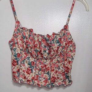 NEVER WORN FLORAL CROP TOP